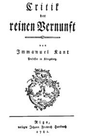 Kritik der reinen Vernunft