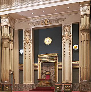 Three Lesser Lights in a masonic temple in Brussels